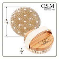 Wooden Bath Brush Natural Bristle Body Scrubber Handheld Exfoliating Shower Brus