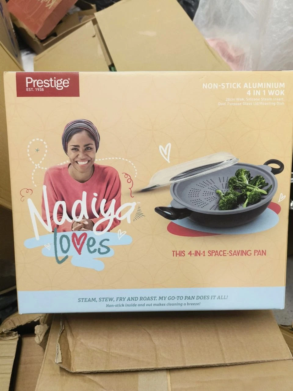 Prestige Nadiya Wok Pan and Steamer