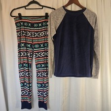 Cat Jack Kids Pajama Set Long Sleeve Top Pants Fair Isle XL 16 Flame Resistant