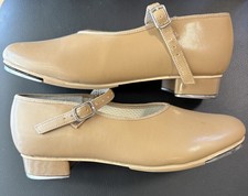 TAP DANCE SHOES WOMENS SZ 7 REVOLUTION DANCEWEAR BEIGE PRE-OWNED VERY GOOD COND
