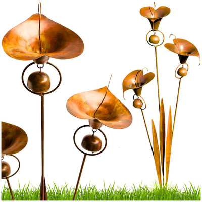 Happy Gardens Calla Lily Garden Stake Bells Bronze Outdoor Lillies Flower