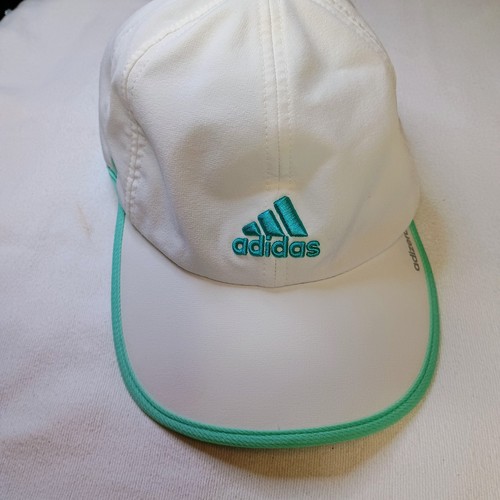 Adidas Adizero Climacool Cap Hat White Teal Adjustable Tennis Golf Sports Vents