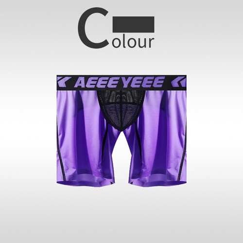 Men Ice Silk Glossy Underwear Running Sports Briefs Thin Breathable Boxer Shorts - Picture 23 of 28
