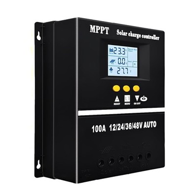 100A MPPT Solar Charge Controller 12V 24V 36V 48V LCD Display Battery Intelli...