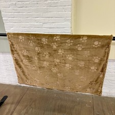 Ugg Dog Blanket 40" x 50" Paw Print Design, Dual Sided Fluffy  Soft Side - Tan