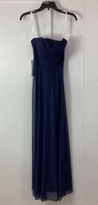 Azazie Navy Blue Sleeveless Full-Length Gown Karla Dress Size A2 NWT