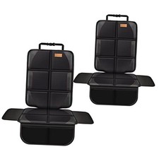 Car Seat Protector, 2 Pack, Thickest Padded 600D Fabric Padding, 2 Pack Black