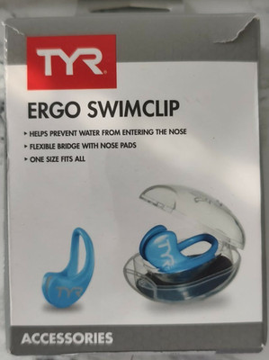 TYR Ergo Swim blau Nasenclip transparent Schwimmausrüstung Training kleine flache Pads