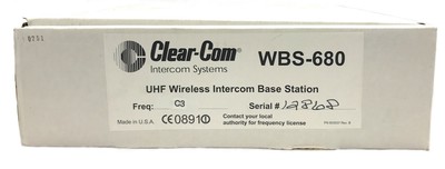 NEW Clear-Com WBS680 2-Channel UHF Wireless Rackmount Intercom Base Station