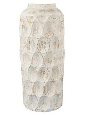 54cm Tall Metal Vase White Floor Vase for Pampas Grass, Large Flower Vase