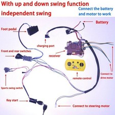 Children's Electric Car Wire and Switch Kit with Remote Control RC DIY Set