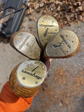 Vtg Dunlop Maxfli 1, 2, 3, 5 Woods LH Max Power Steel Shafts Set Lot Maxpower