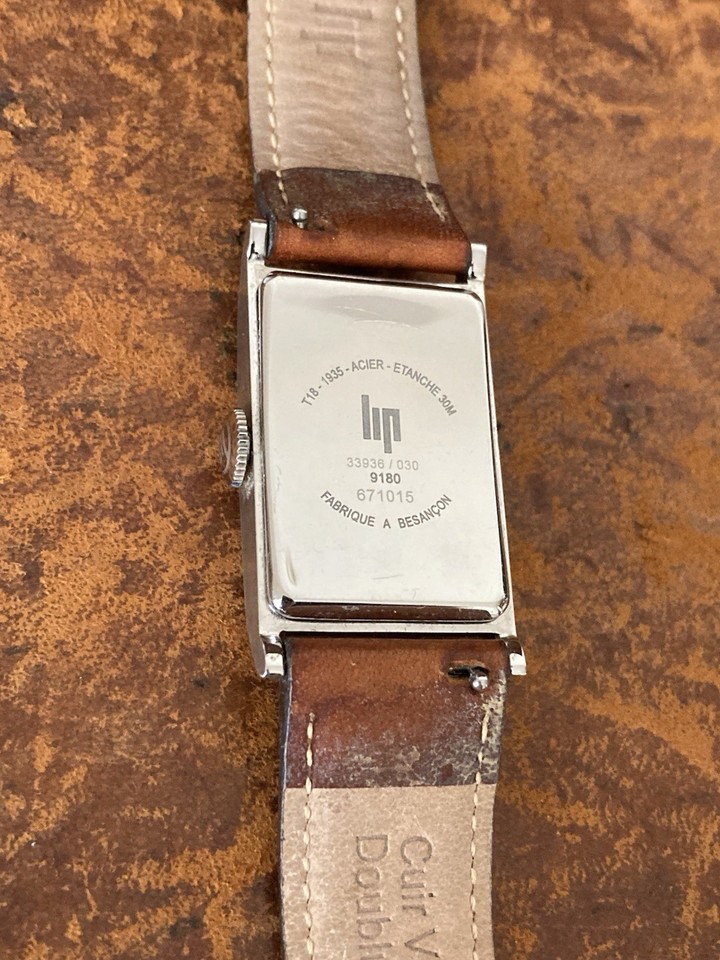Montre Bracelet Lip à Quartz - Cadran Noir Classique - Occasion (fines Rayures Sur Le Verre)