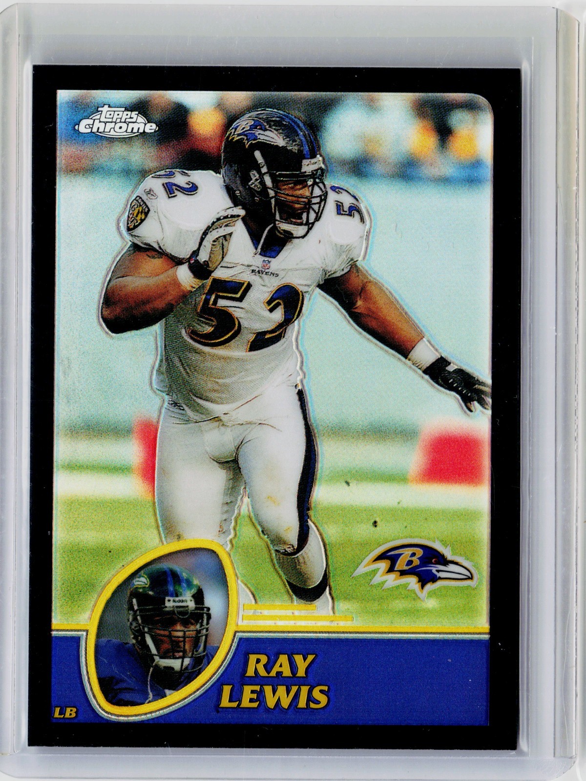 2003 TOPPS CHROME BLACK REFRACTOR #128 - RAY LEWIS #ED 480/599