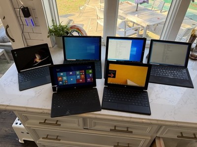 LOT OF (6) Various MICROSOFT Surface/Pro/Go/RT 1796, 1724, 1824- TESTED WORKING