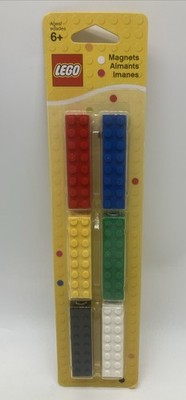 Lego 2012 Magnet Bricks Set Of Six 2x8 Colors 850432 Rare