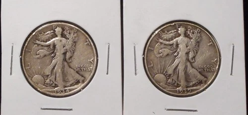 1934-D & 1939-D Walking Liberty Half  Dollars  - Fine Condition