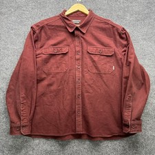 Eddie Bauer Button Up Shirt Men's XXL Red Flannel Long Sleeve Casual Top