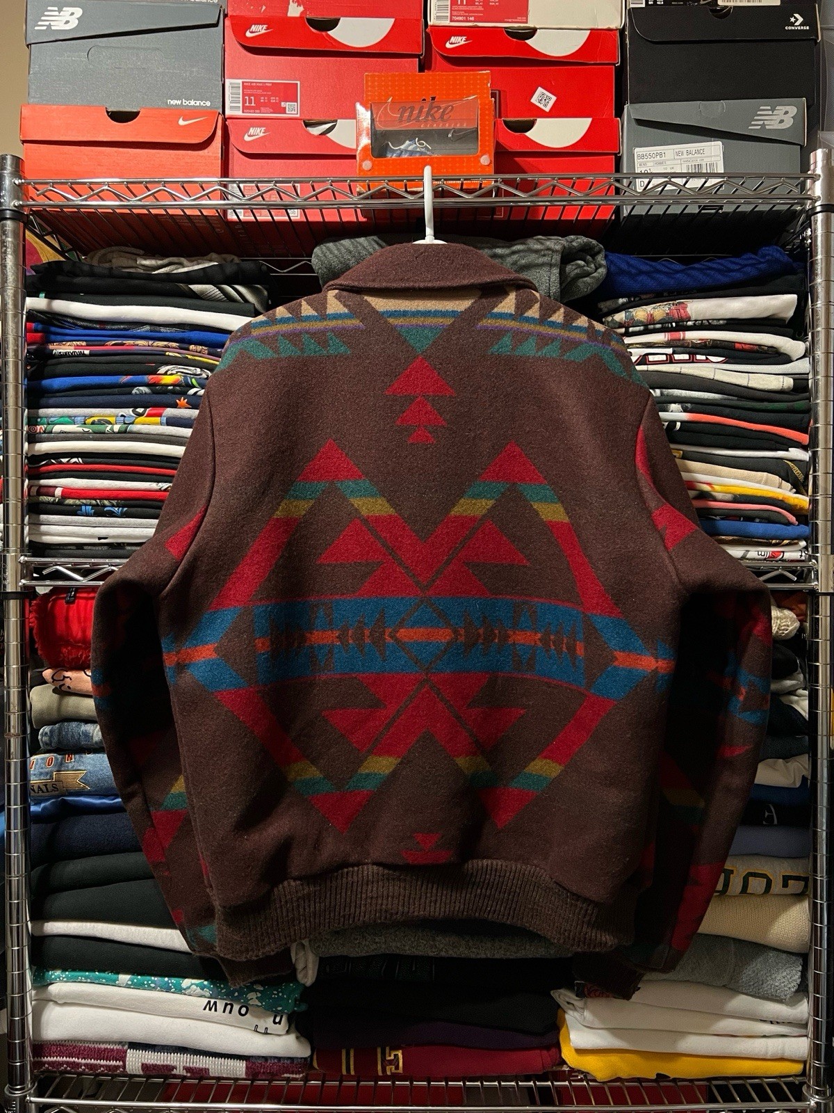 vintage pendleton wool aztec jacket - image 2