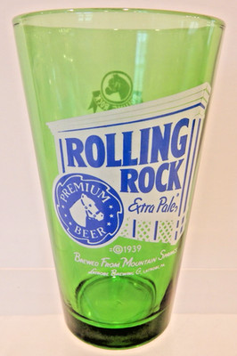 Vintage Rolling Rock Extra Pale Old Latrobe 33 Green Pint Beer Libbey Glass