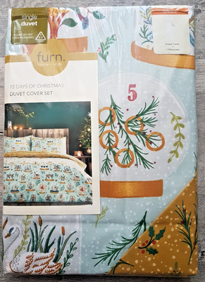 Furn Home + Style Einzel Bettbezug Set - 12 Tage Weihnachten