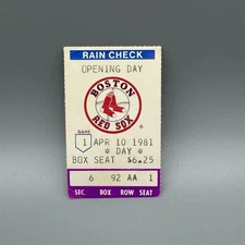 APR 10, 1981 FISK 1ST GAME @ FENWAY AFTER BEING TRADED VS WHITE SOX TICKET STUB
