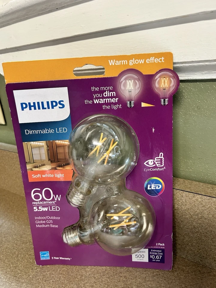 Philips 2pk A15 Fan Bulb Intermediate Base Dimmable 60w Replacement Soft White L - Image 2 of 4