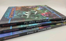 Lot/3 Paizo Starfinder RPG Hardcover Books - Pact Worlds/Armory/Alien Archive VG