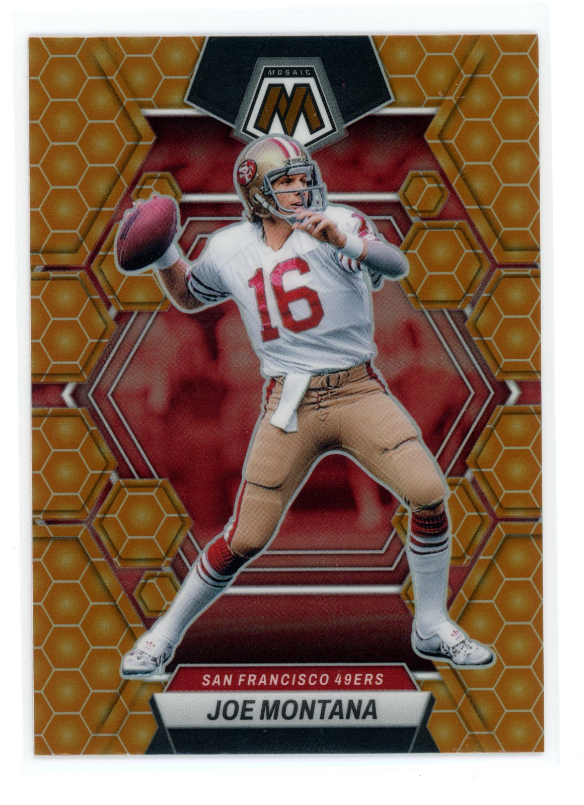 Joe Montana 2023 Panini Mosaic #217 Honeycomb Prizm SSP Case Hit 49ers HOF