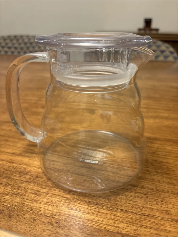Vintage Bodum Mouth-Blown Glass Pour Over Carafe Pitcher w Lid 20 oz With Label - Image 4 of 4