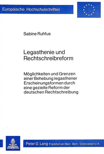 Legasthenie Und Rechtschreibreform | Sabine Ruhfus | Taschenbuch | Deutsch-image