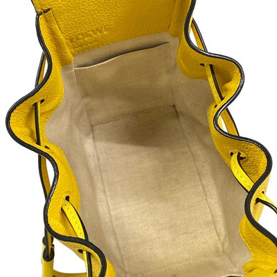 LOEWE Hammock Drawstring Bag Mini Yellow Soft Grain Calf Smooth