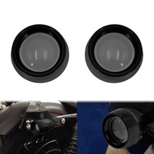 Somke Bullet Turn Signal Light Lens Black Cover For Harley Softail Dyna Touring