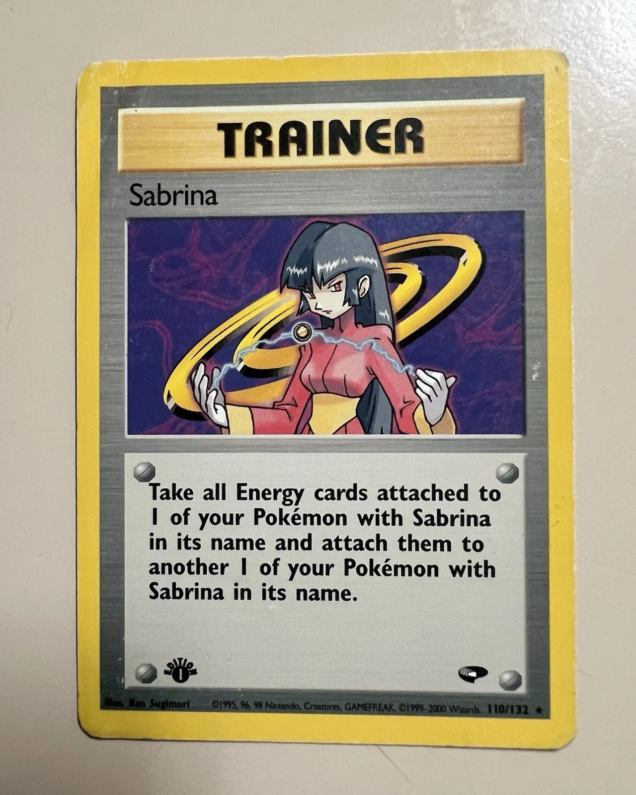 🔮 Sabrina 110/132 1st Edition Rare Gym Challenge Pokemon Card!