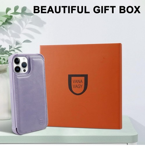 VANAVAGY Wallet Case for iPhone 14 Pro, Clove Purple. - 第 6/6 張圖片