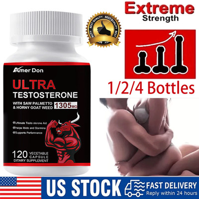 Male Enhancement Testosterone Booster 1-4 Bottles Stamina Pills Men Performance