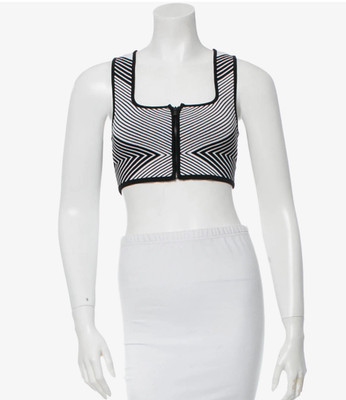 Ohne Titel Square Neck Crop Top | Black & White | XS 0 2 25
