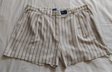 OLD NAVY White  Gray STRIPE "Extra High Rise TAYLOR" LINEN Blend Shorts Sz 2XL