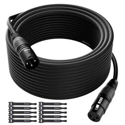 Cable microfono XLR 25 pies 3 pines blindado macho a hembra incluye 10 cintas