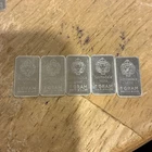 Scottdale Mint 1 Gram Silver Bars .999 fine  Lot of 5 pieces