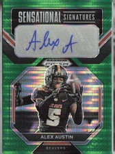 2023 Prizm Draft Picks Alex Austin #SSALA Sensational Signatures Grn Pulsar#3/25