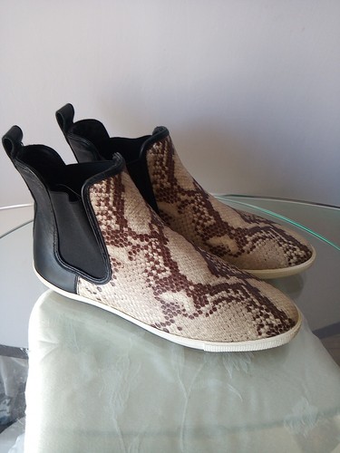 Marc by Marc Jacobs Snake / Black Leather Slip-on Ankle Boots Bootys 39 Us 8.5 - Picture 6 of 12