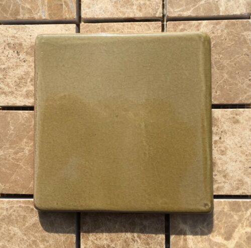 Tilleul - Green  Hand made/glazed wall tiles 10x10cm from Provence, France - Afbeelding 1 van 9
