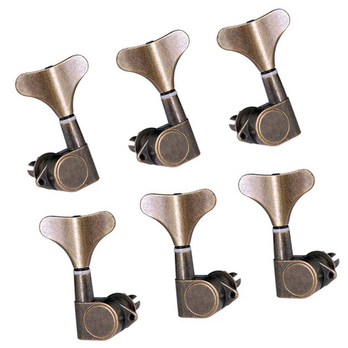 6 Stück Bass Stimmwirbel Schlüssel Maschinenkopf Tuner für Bass Bronze 3R3L, Zink - Bild 3 von 10