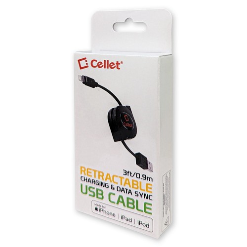 Cellet Retractable Apple MFi Certified Lightning Charging / Data Cable - Picture 9 of 9