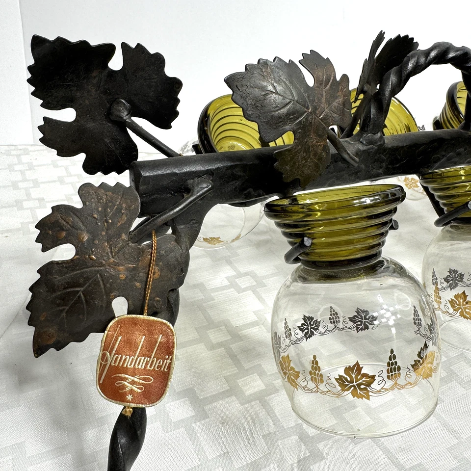 Estante de copa de cóctel alemán de hierro forjado vintage y whisky de vino cordial Stolzle Foto 2 de 4