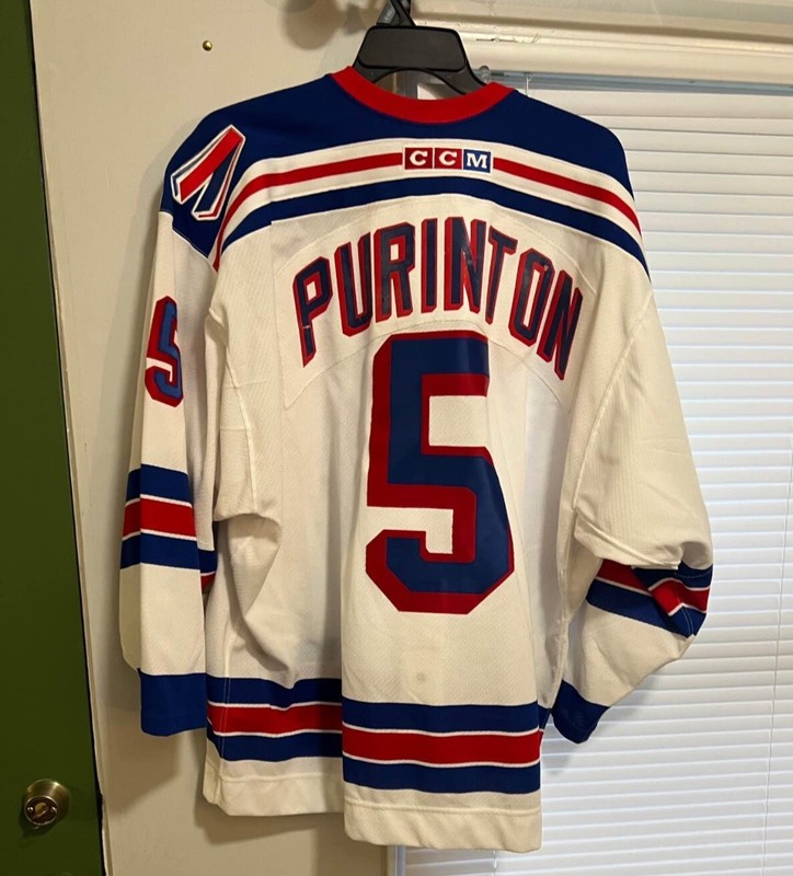 Dale Purinton 2001-02 NY Rangers Game Worn Used Jersey W/ 9/11 Patch Preseason