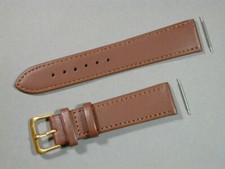 echt Leder Uhrenarmband Braun Seidenmatt 20mm breit, goldene Schliesse 2020