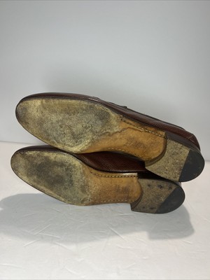 Tanino Crisci Brown Leather Slip-On Kiltie Tassel Loafers  display picture 2