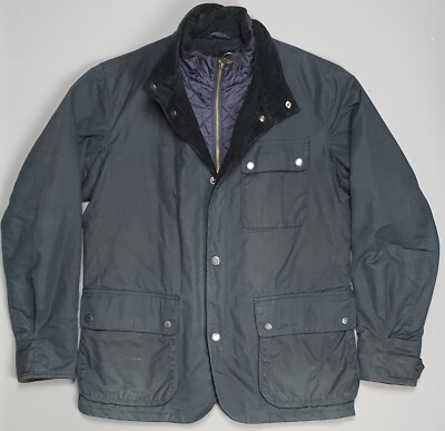 Barbour Connel Wachsjacke Herren mittelblau klassisch Country Outdoor Mantel Ogston